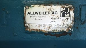 ALLWEILER PUMP AG SPF10R46G8.3-W20