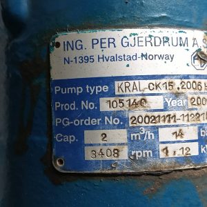 KRAL PUMP CK 15.2006 H