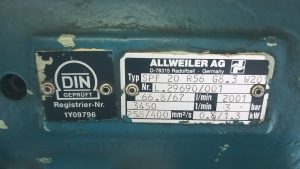 ALLWEILER PUMP AG DIN GEPROFT SPF 20 R56 G8.3 W20