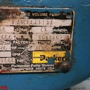 PARKER FLUID POWER VARIABLE VOLUME PUMP DEVISION PAVC652RH11